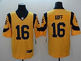 Nike Rams 16 Jared Goff Gold Color Rush Limited Jersey,baseball caps,new era cap wholesale,wholesale hats